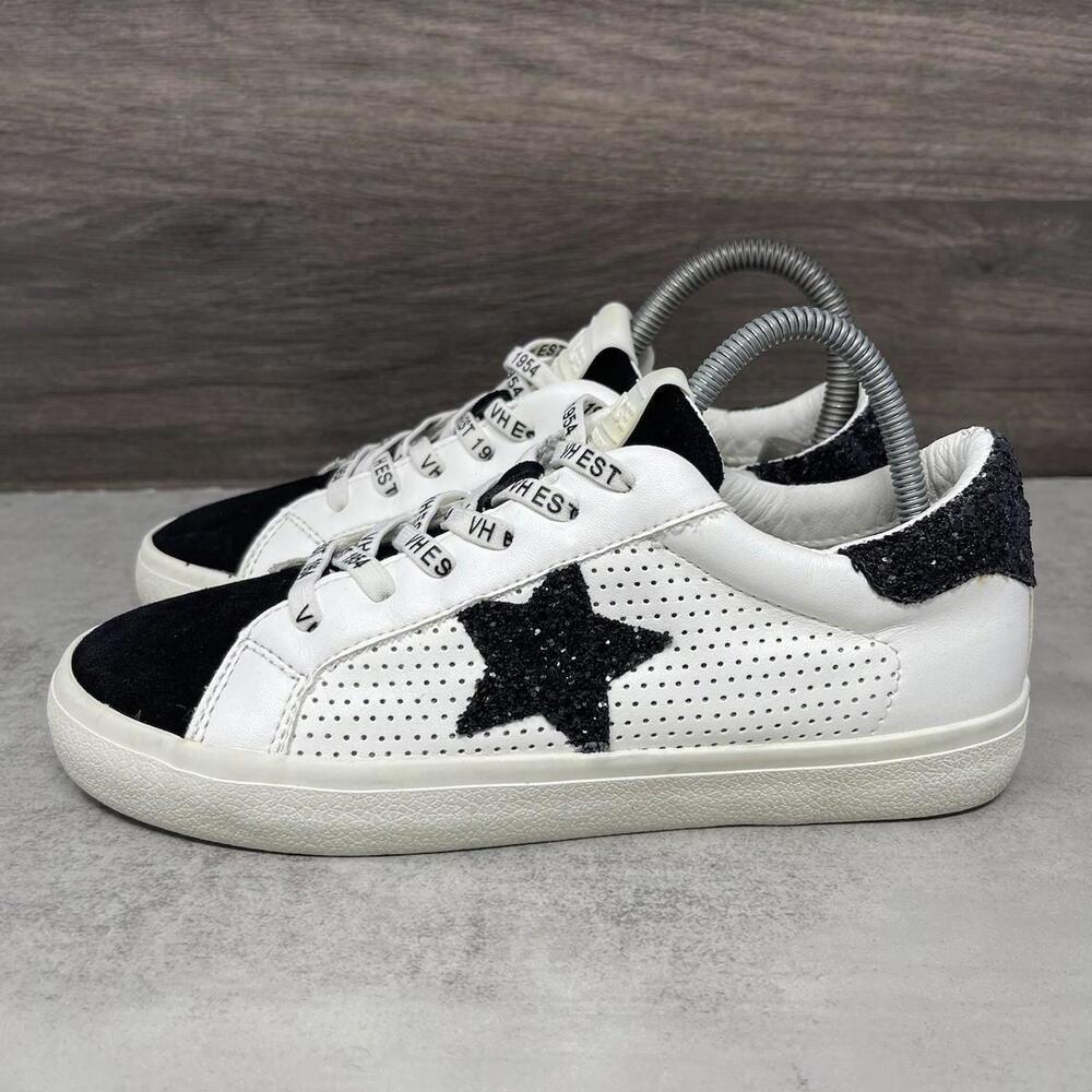 Vintage Havana Gadol Sneakers Womens Size 6.5 White Black Shoes Glitter